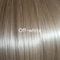Long straight hair wig with air bangs in creamy white finish for a natural silk look - Off White