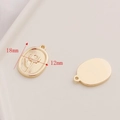 Detailed view of 18x12mm 14K gold filled oval flower charm for DIY jewelry making - 14K Sunflower