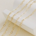 14K gold plated hollow heart link chain for DIY necklaces and handmade jewelry making - 14K Gold Large (1m)
