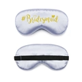 Lavender silk eye mask with gold #Bridesmaid lettering and adjustable black strap - Gold Foil Bridesmaid / Light Purple