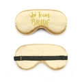 Golden satin Team Bride sleep eye mask with adjustable strap for wedding bridesmaid gift - Gold Foil Team Bride / Gold