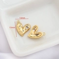 Détails de pendentifs cœurs plaqués or avec zircone et dimensions de 13x15mm - Style 1 Pièce Unique / Doré