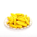 Miniature yellow corn photo props on a gold-rimmed plate for home decoration - Mini Corn