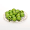 Artificial green mini peaches with realistic black stripes in a white decorative tray - Mini Watermelon