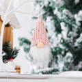 Addobbo natalizio gnomo rosa con paillettes e barba bianca soffice per decorazione casa - Ciondolo Vecchio Senza Gambe / Rosa
