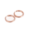 Titanium steel hoop earrings in rose gold finish with polished surface for men and women - 23mm / Rose Gold