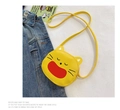Mini sac bandoulière jaune en cuir PU pour filles avec motif chat mignon et oreilles - Jaune