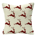 Linen Christmas pillowcase with plaid reindeer pattern for holiday home decoration - Style 19-Full Print Plaid Reindeer