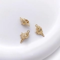 Three 14K gold plated conch shell pendants for DIY jewelry making on white background - 2# Large Conch 9x16mm