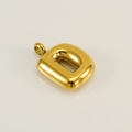 Elegante ciondolo con lettera D dorata in acciaio inossidabile con finitura lucida - Lettera D / Oro