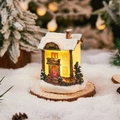 Luminous resin Christmas city hall miniature with snow texture and warm interior lighting - City Hall (Style 22-A)