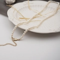 Mini freshwater pearl choker with a gold-plated lobster clasp and adjustable chain - Near Round