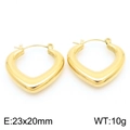 Polished golden U-shaped geometric hollow earrings in 23x20mm stainless steel - Style B Gold Smooth Heart Shape (KE113762-KFC) / Gold