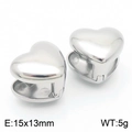 Minimalistische zilveren hartoorbellen van 15x13mm gemaakt van gepolijst staal - Staal (KE113769-KFC)