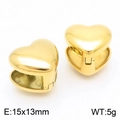 Gouden hartvormige roestvrijstalen oorbellen van 15x13mm met een gewicht van 5g - Goud (KE113770-KFC)