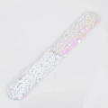 Kids sequins slap bracelet with silver to pink gradient finish for Christmas gift - AB White