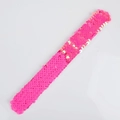 Sparkly rose pink sequin slap bracelet for kids with high-density glitter finish - Phantom Pink