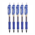 Set di cinque penne a gel a scatto blu con impugnatura comfort e punta da 0,5 mm - 0.5mm / Blu