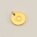 Polished golden stainless steel round pendant with letter O design for DIY jewelry - Letter O (XRS-1456) / Gold