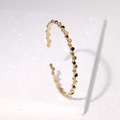 Minimalistische open armband van 18k verguld roestvrij staal met zwart detail - Zwart Goud