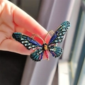 Broche Grand Nœud Papillon En Émail Et Diamants - Bleu