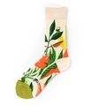Calze beige con stampa giungla tropicale e dettagli verdi per coppie - Scimmia