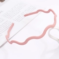 Pink wavy frosted headband with matte finish for stylish daily hair styling - Horizontal Wave / Pink