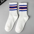One Size White with Blue and Orange Stripes