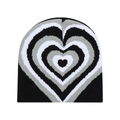 Winter knitted heart pattern beanie hat in black white and grey for men and women - Black White Heart