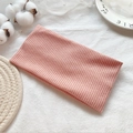 Pink ribbed knit headband for women versatile soft elastic hair accessory for sports - Pink