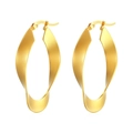 Orecchini a cerchio ritorti placcati oro 18K con finitura opaca e design irregolare - Oro