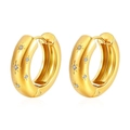 Pendientes de aro dorados vintage con diseño de estrellas y cristales brillantes - Pendientes Con Incrustaciones de Estrellas Octogonales (Pendientes Con Incrustaciones de Estrellas Octogonales MS-447) / Dorado