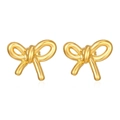 Elegantes pendientes de lazo en acero inoxidable bañados en oro de 18 quilates - Pendientes de Lazo Dorado / Dorado