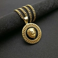 Collar hip-hop de acero de titanio chapado en oro con colgante de cabeza de león - Solo colgante dorado / Dorado