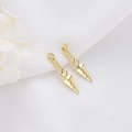 Golden anime-style Kunai dagger pendant pair for DIY jewelry on white fabric background - H-5853 Kunai Shape Pendant