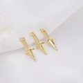 Set of three 14K gold plated dagger charms on white textured fabric with floral accents - H-5848 Dagger Sword Pendant