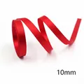 10mm wide red satin ribbon roll for Christmas gift wrapping and party decorations - Plain Red Satin-5 Yards