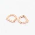Pair of rose gold D-ring spring clasps for handbag straps and luggage hardware - Inner Diameter 20mm / Rose Gold