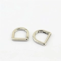 Pair of polished silver metal D-ring spring clasps for handbag and bag strap accessories - Inner Diameter 20mm / Silver