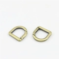 Pair of antique bronze 20mm D-ring spring gate buckles for handbag leathercraft - Inner Diameter 20mm / Antique Brass Hardware