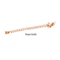 Close-up of rose gold stainless steel extender chain with lobster clasp and drop pendant - Rose Gold