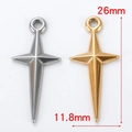 Colgante de estrella de acero pulido con dimensiones de 26 mm por 11,8 mm - Cruz / Color Acero