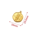 Golden Gemini zodiac charm pendant with dimensions 19.5mm by 16mm for jewelry making - Gemini