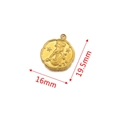 Golden Aquarius zodiac pendant charm in stainless steel with 19.5mm height dimension - Aquarius