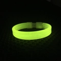 Neon green glow bracelet with secure connector clasp for night parties and events - Yellow