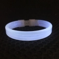Luminous glow bracelet in translucent white with blue light for night parties - White