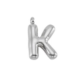 Balloon style letter K pendant in polished silver stainless steel for women - Letter K-Pendant Only / Silver
