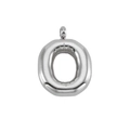Polished silver stainless steel letter O bubble pendant necklace for women - Letter O-Pendant Only / Silver