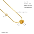 Collana con ciondolo lettera A in acciaio inossidabile placcato oro 18K e zircone - Lettera A