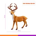 Figurine de cerf sika de Noël de 40 cm avec texture de fourrure réaliste et bois bruns - 40CM